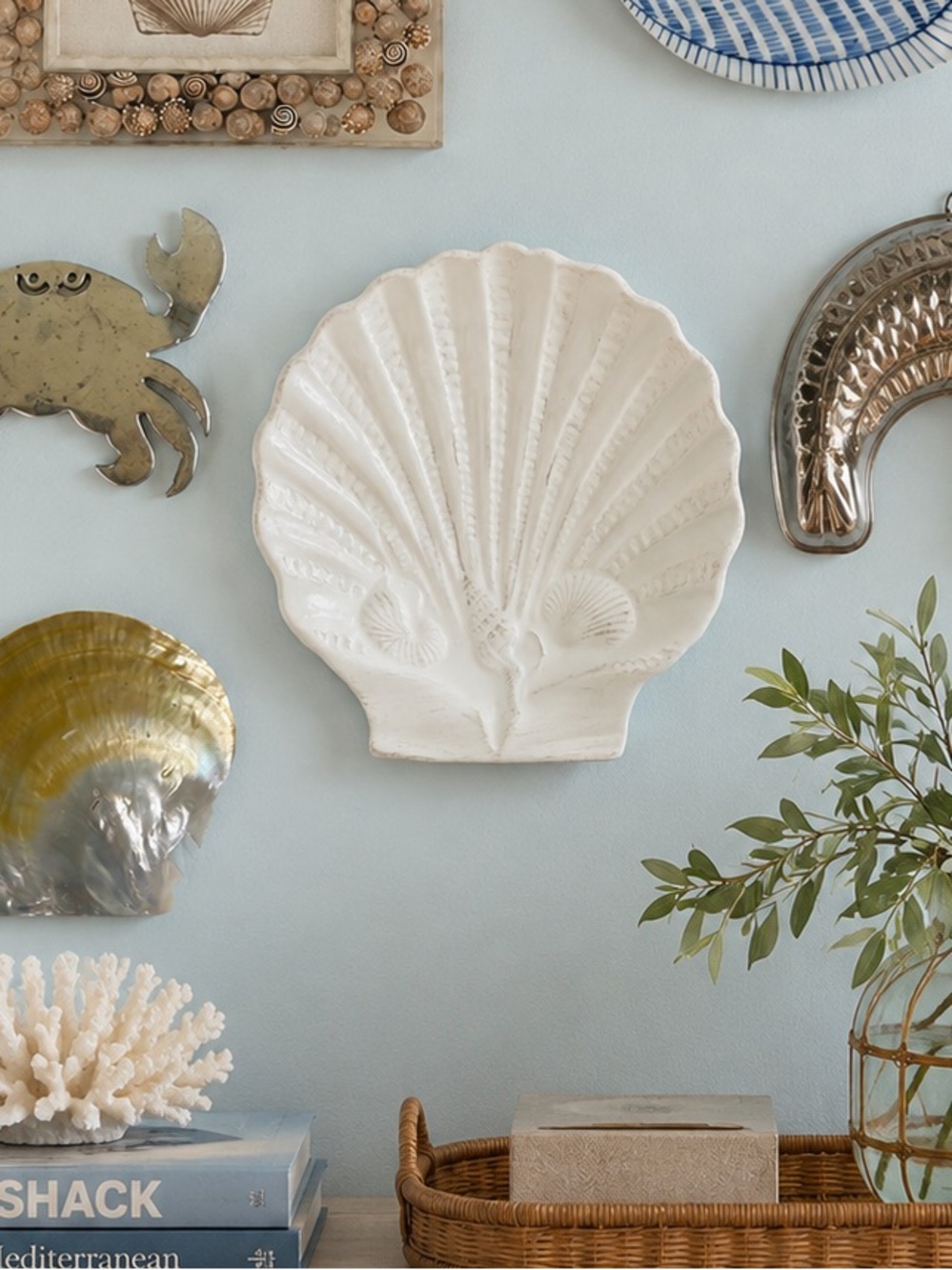 Seashell Ceramic Scallop Shell Decorative Dish